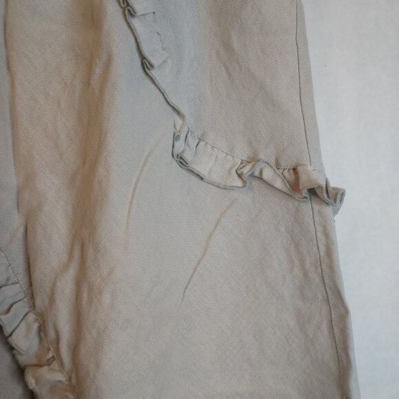 Chalet Linen Maxi Skirt Women's L Ruffles Elastic Pull On Waist Resort Vacation - Picture 4 of 10